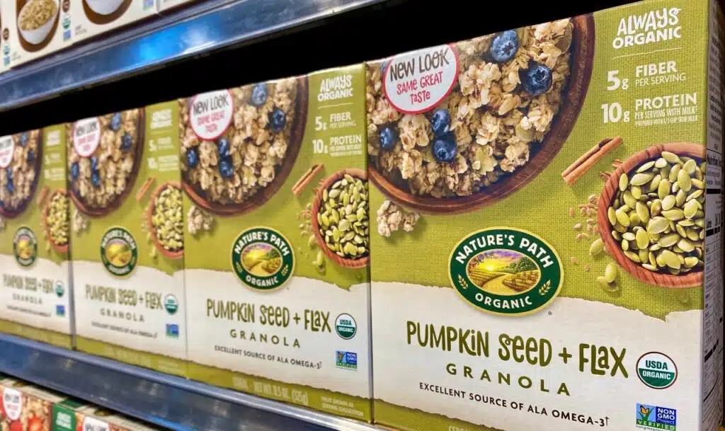 Nature's Path Organic Pumpkin Seed and Flax Granola cereal.
