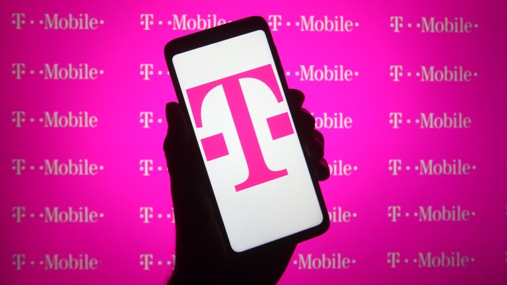 T-Mobile logo of the brand name used by the mobile communications