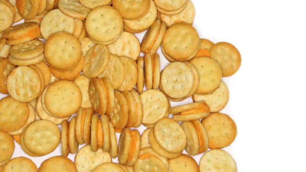 Pile of Mini Cheese Snack Crackers