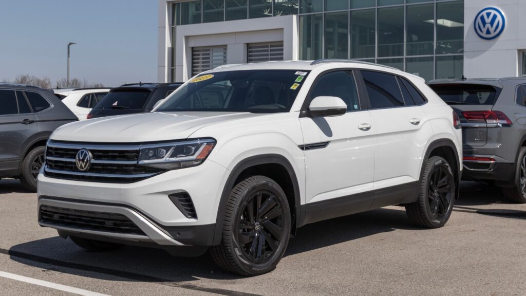 Volkswagen Atlas display at a dealership.