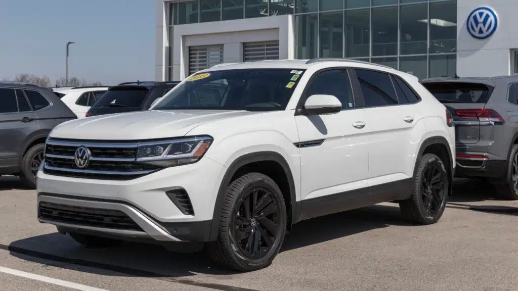Volkswagen Atlas display at a dealership.