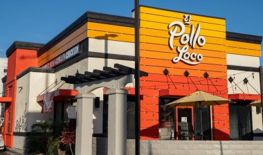Exterior view of an El Pollo Loco restaurant in Los Angeles.