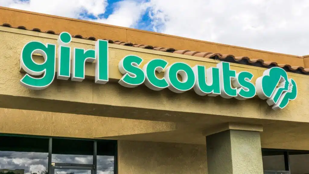 Girl Scounts facility entrance and sign.