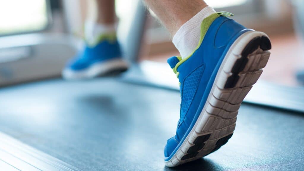 Man running on treadmill