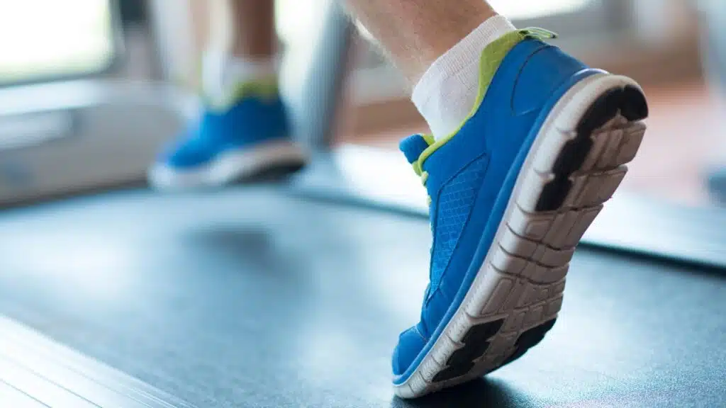 Man running on treadmill