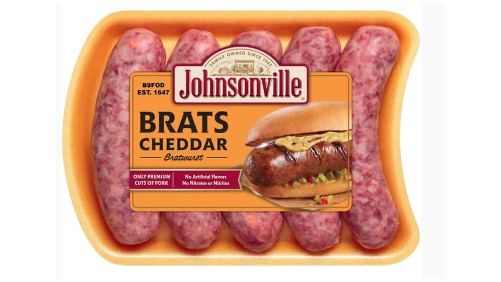 Johnsonville cheddar bratwurst