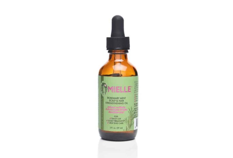 A bottle of Mielle Rosemary Mint Scalp and Hair Strengthening Oil, representing Mielle Organics class action lawsuit