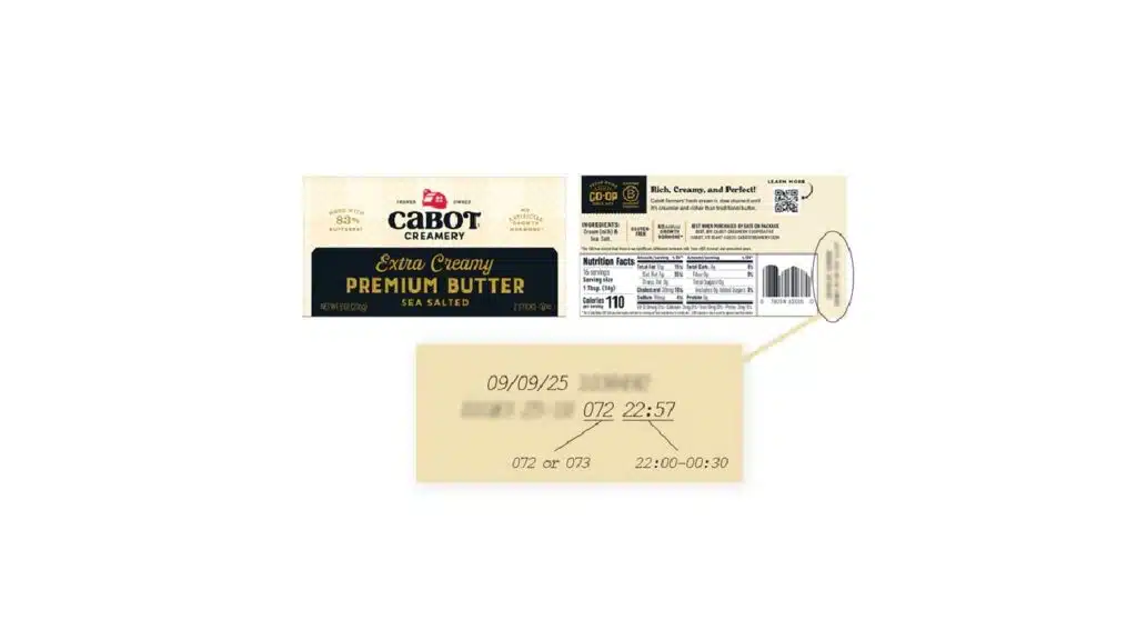 Cabot butter recall packaging