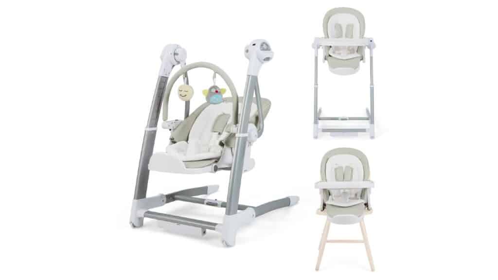 Recalled HONEYJOY 3-in-1 Infant Swing, High Chair and Booster Seat model BE10019US-GR in gray
