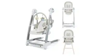Recalled HONEYJOY 3-in-1 Infant Swing, High Chair and Booster Seat model BE10019US-GR in gray