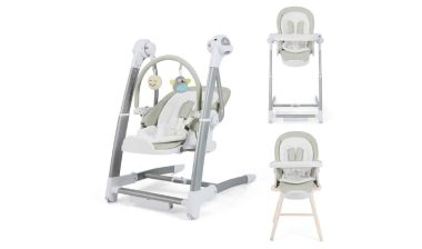 Recalled HONEYJOY 3-in-1 Infant Swing, High Chair and Booster Seat model BE10019US-GR in gray