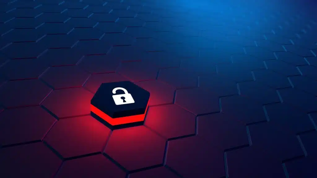 Concept of data security. Computer protection.