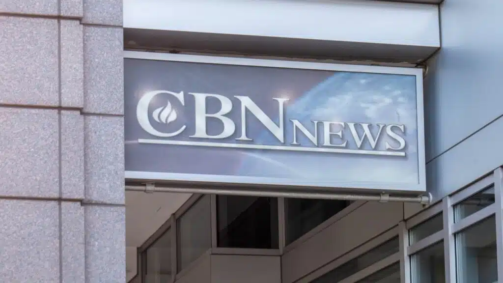 Sign outside of the broadcasting station and offices of the Christian Broadcasting Network, CBN News.