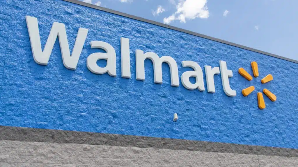 Newly Painted Walmart Store Building and Sign