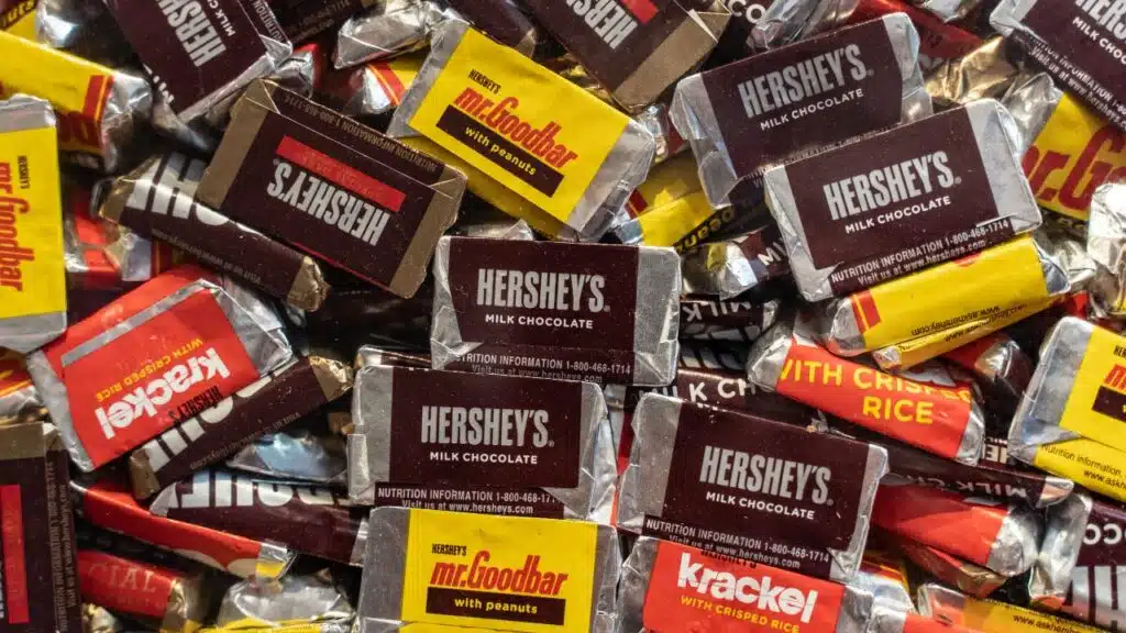 Hershey mini candy bars displayed, , representing Hershey class action lawsuit