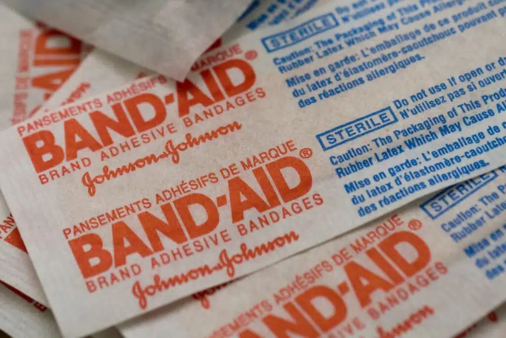 A Johnson Johnson band aid brand bandaids