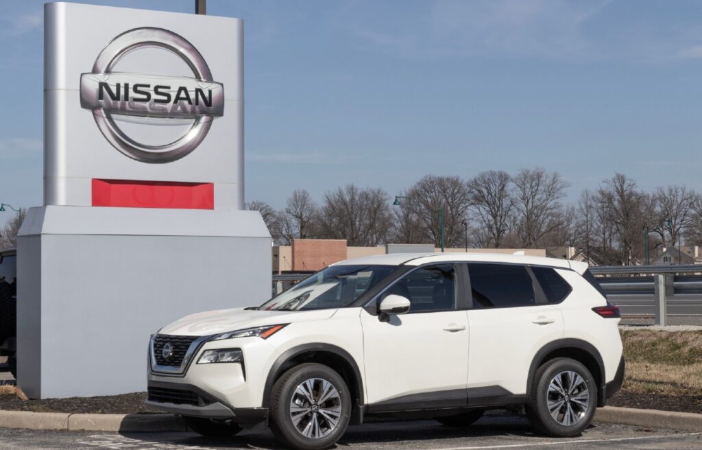 Nissan Rogue display at a dealership.