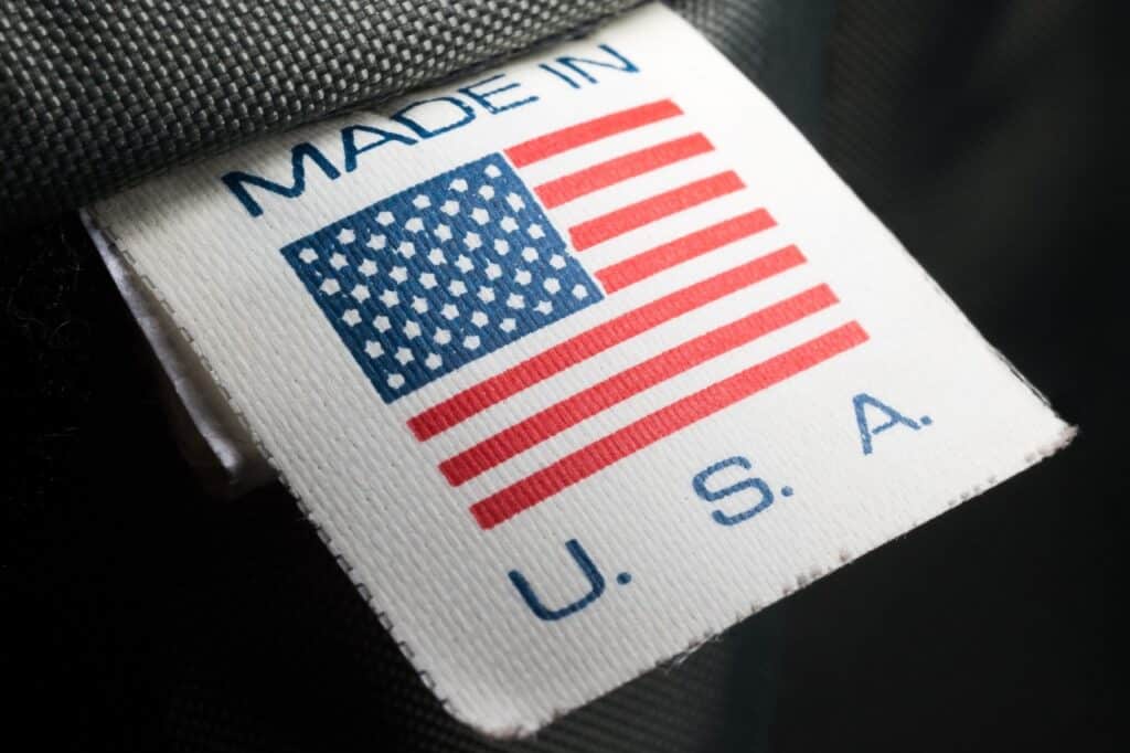 Made in USA label.