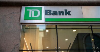 This image captures the exterior signage of a TD Bank branch, representing TD Bank Credit Card Cash Advances class action lawsuit.