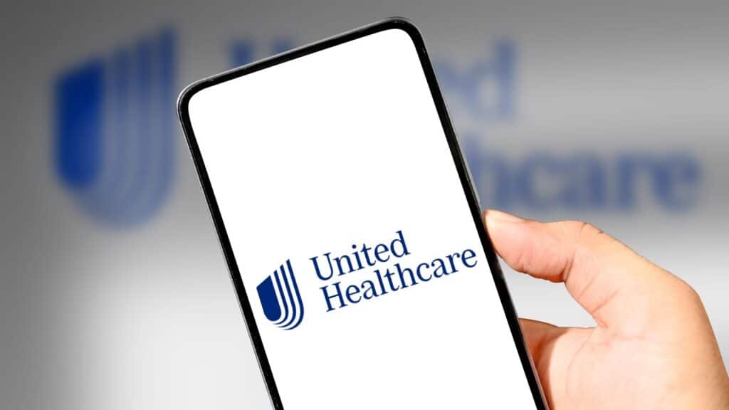 United Healthcare Mobile application concept with smartphone in hand, illustrative editorial.