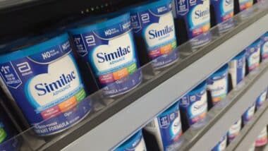 Similac Infant Formula Containers on Store Shelf at Walmart