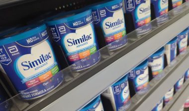 Similac Infant Formula Containers on Store Shelf at Walmart