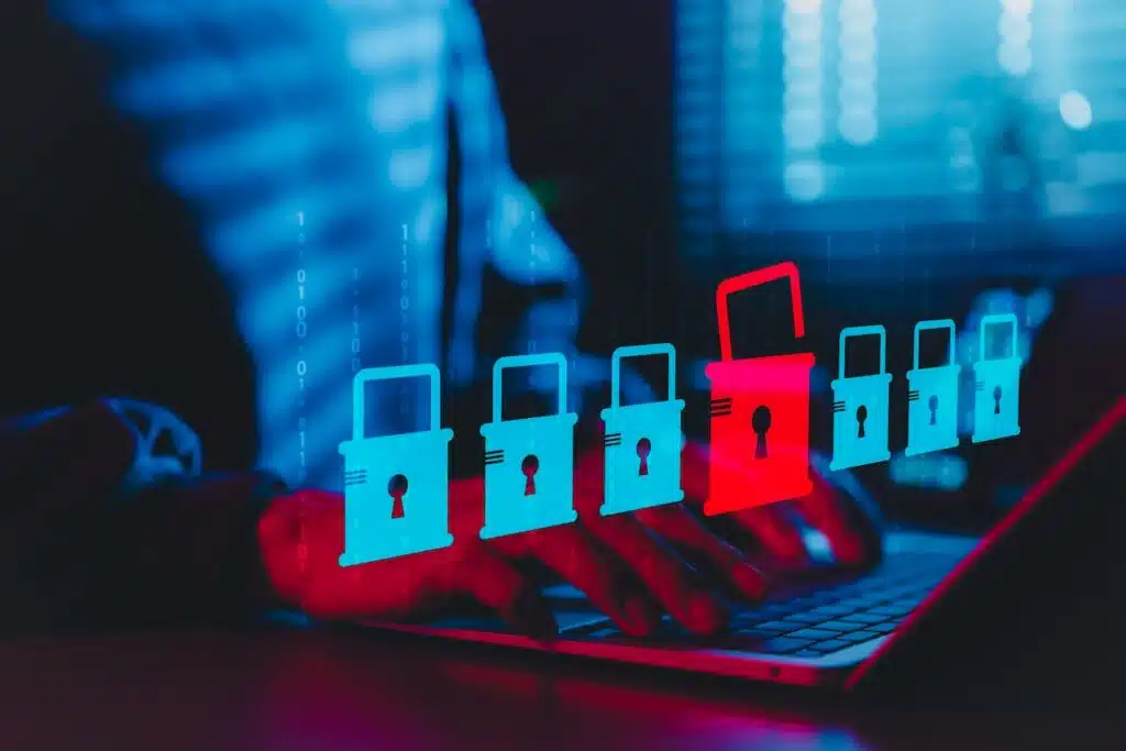 Cybersecurity and Data Breach Risk Concept.
