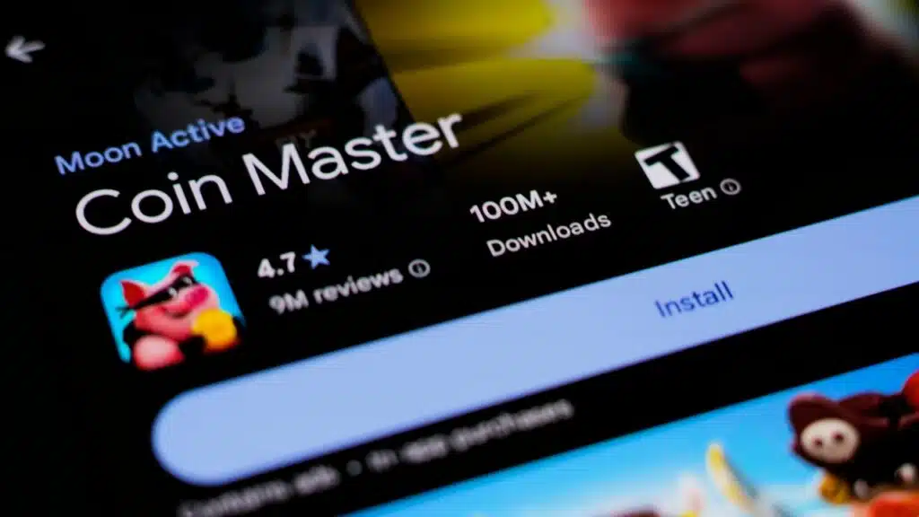 Coin Master Mobile Game in App Store on Phone Screen