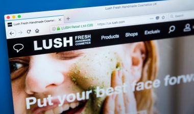 The homepage of the official website for Lush - the cosmetics retailer