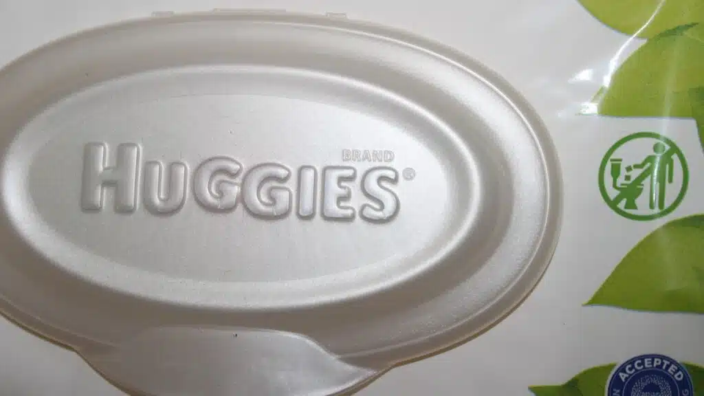 Huggies brand hypoallergenic baby wipes packaged in a cardboard box.