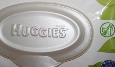 Huggies brand hypoallergenic baby wipes packaged in a cardboard box.