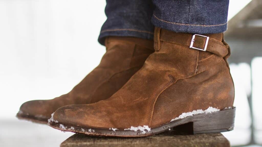 Thursday Rogue Boots with raw denim jeans