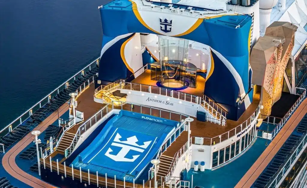 Royal Caribbean Cruise ship Anthem of the Seas arrives in port.
