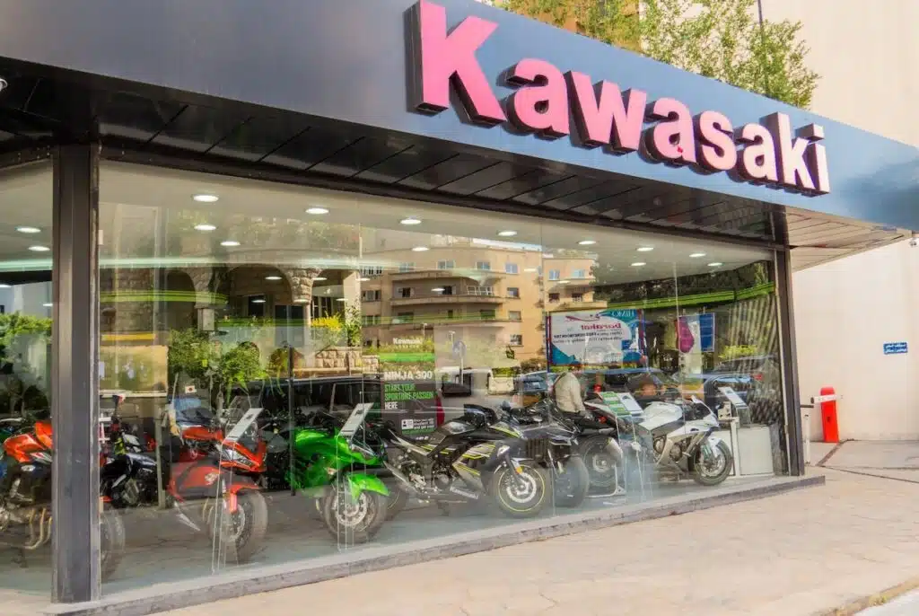 Kawasaki shop showcase.