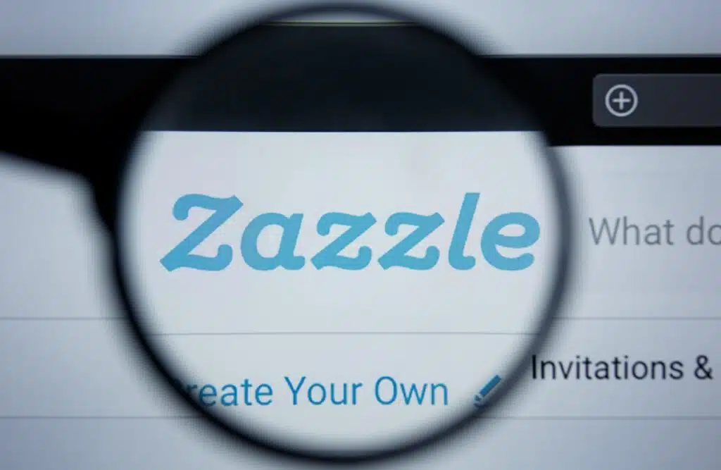 Illustrative Editorial of ZAZZLE website homepage.