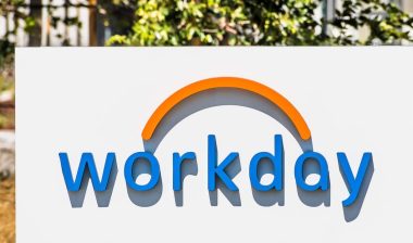 Close up of Workday sign at their headquarters; Workday, Inc. is an on‑demand (cloud-based) financial management and human capital management software vendor.
