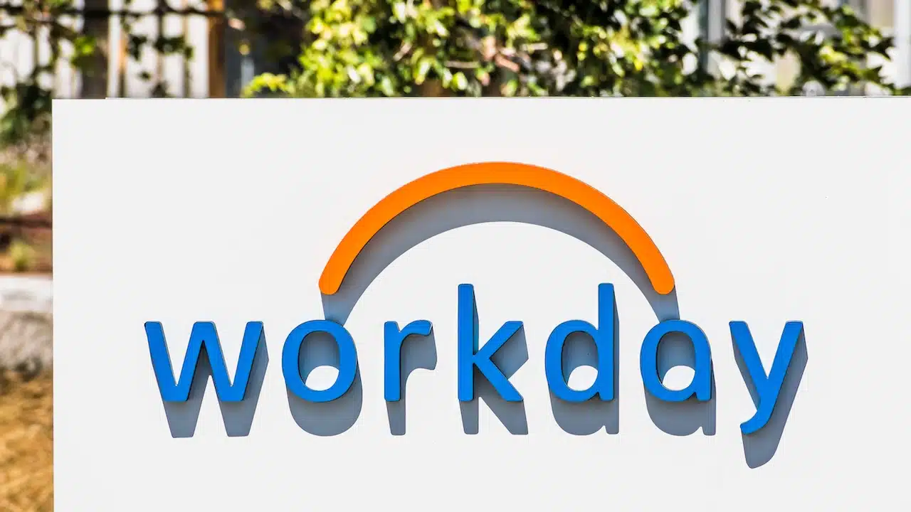 Close up of Workday sign at their headquarters; Workday, Inc. is an on‑demand (cloud-based) financial management and human capital management software vendor.