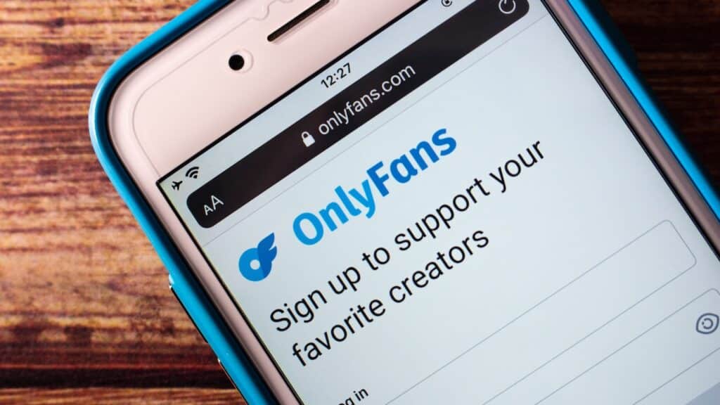 Logo of OnlyFans, a subscription social platform for content creator and fan