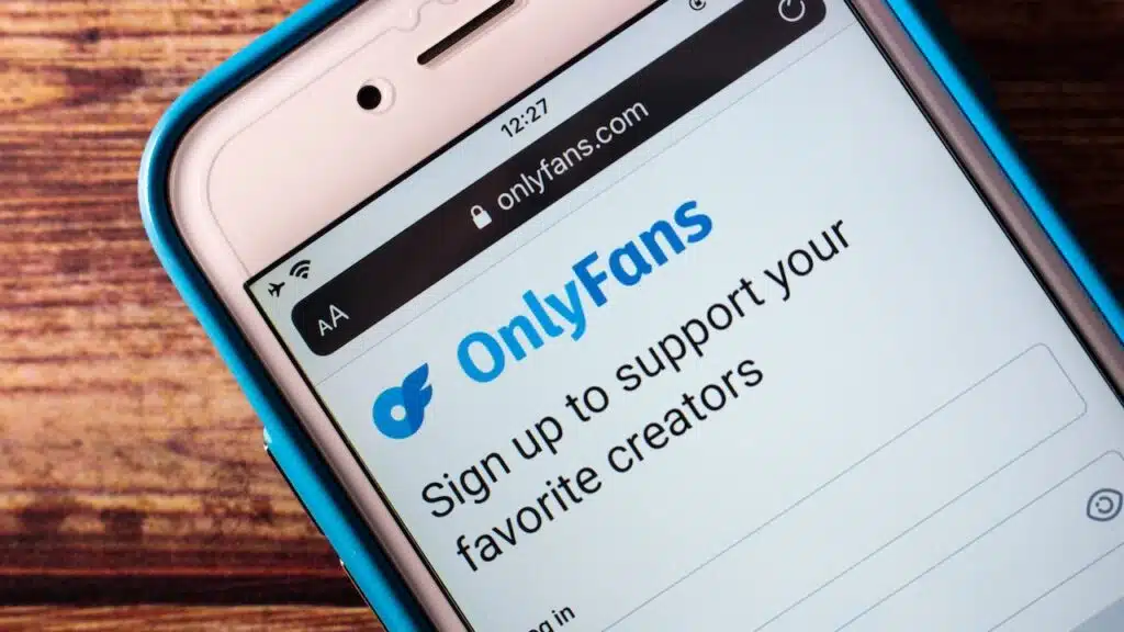Logo of OnlyFans, a subscription social platform for content creator and fan