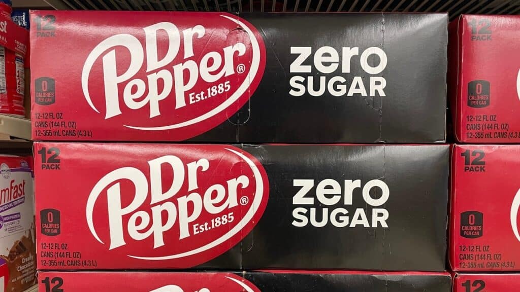 Dr Pepper soda 12 pack zero sugar