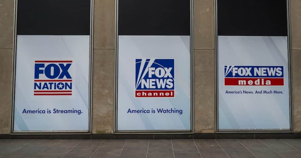 Fox News Channel at the News Corporation headquarters building in New York City.
