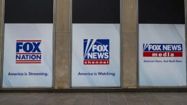 Fox News Channel at the News Corporation headquarters building in New York City.