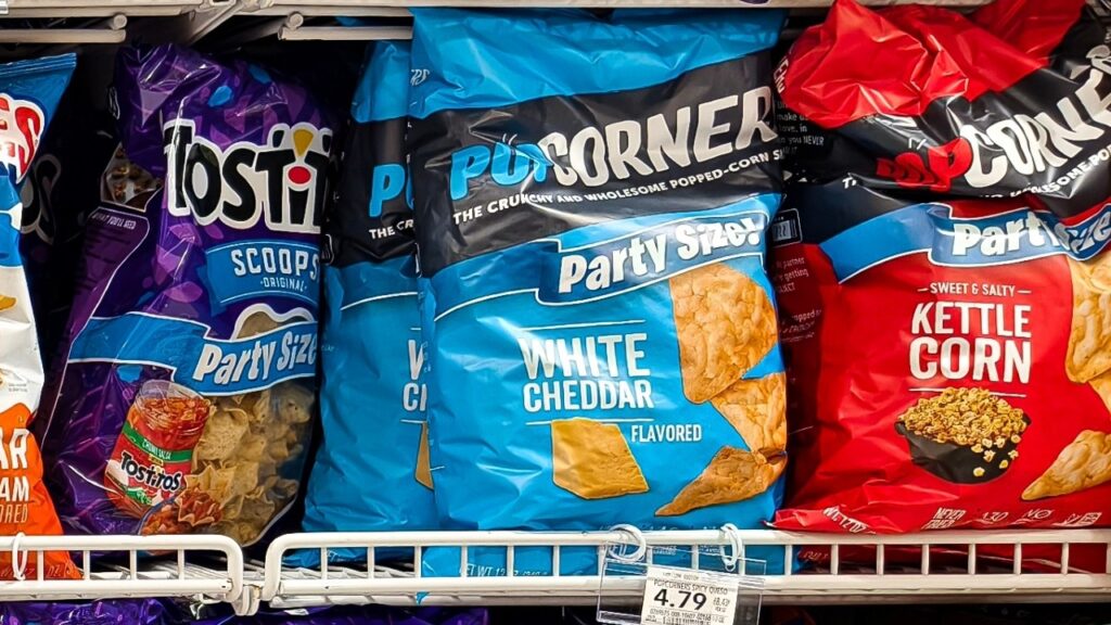 Chips on a shelf