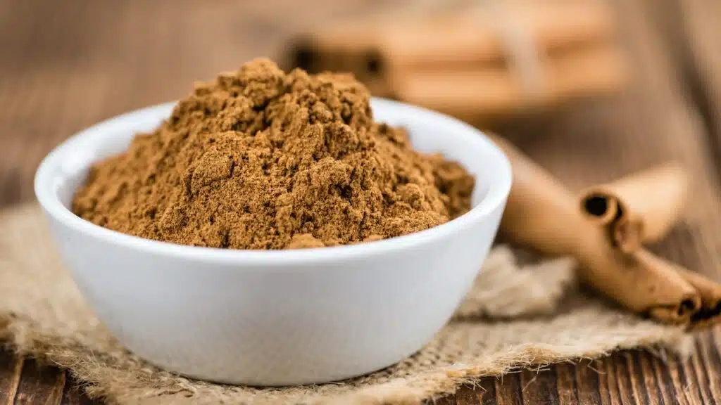 Portion of fresh ground Cinnamon