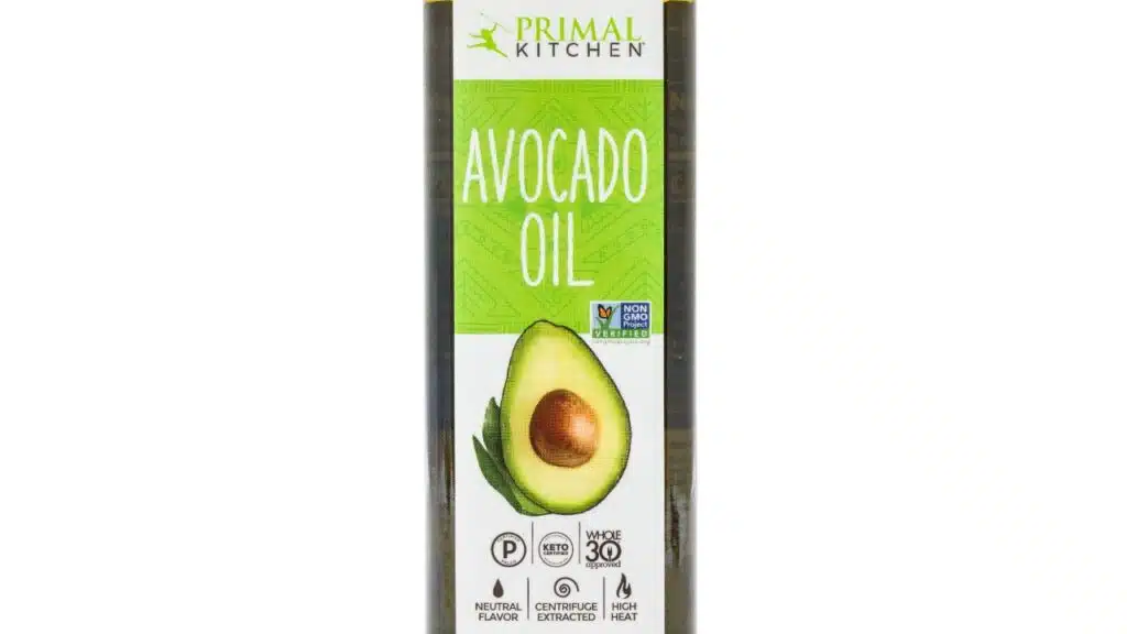 A package of Primal Kitchen avocado oil on an isolated background.