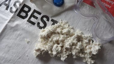 Close up of asbestos.
