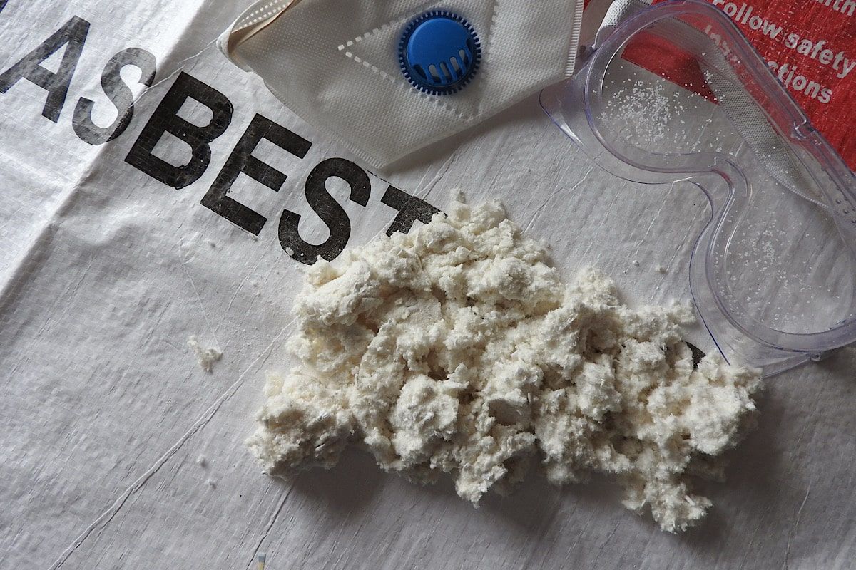 Close up of asbestos.