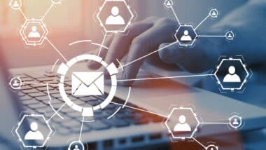 Email and sms marketing concept.