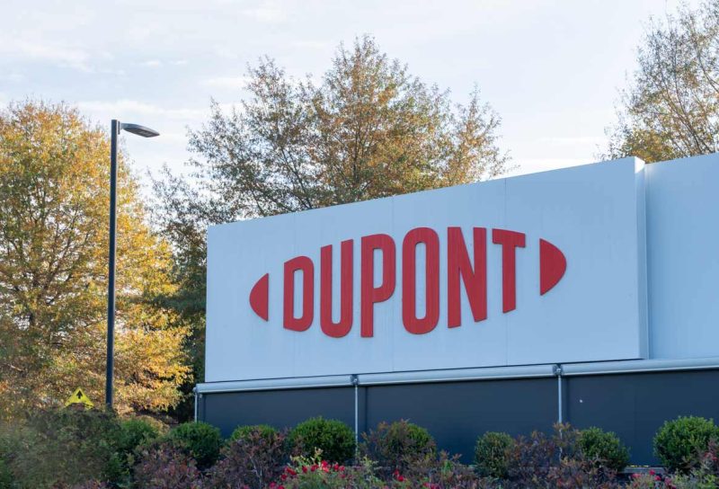 Close up of DuPont signage, representing DuPont class action.