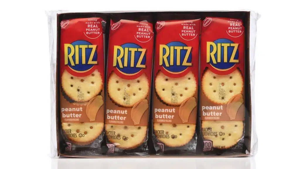 A package of Ritz Peanut Butter Cracker Sandwiches, from Nabisco.
